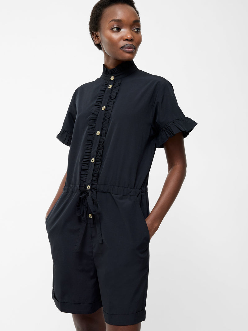 french connection Frill Playsuit Black