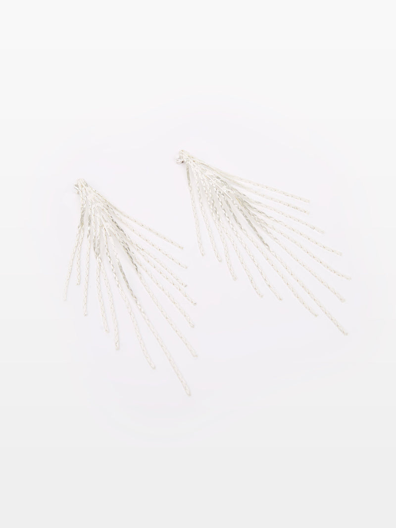 French Connection Fringe Stud Earrings Silver