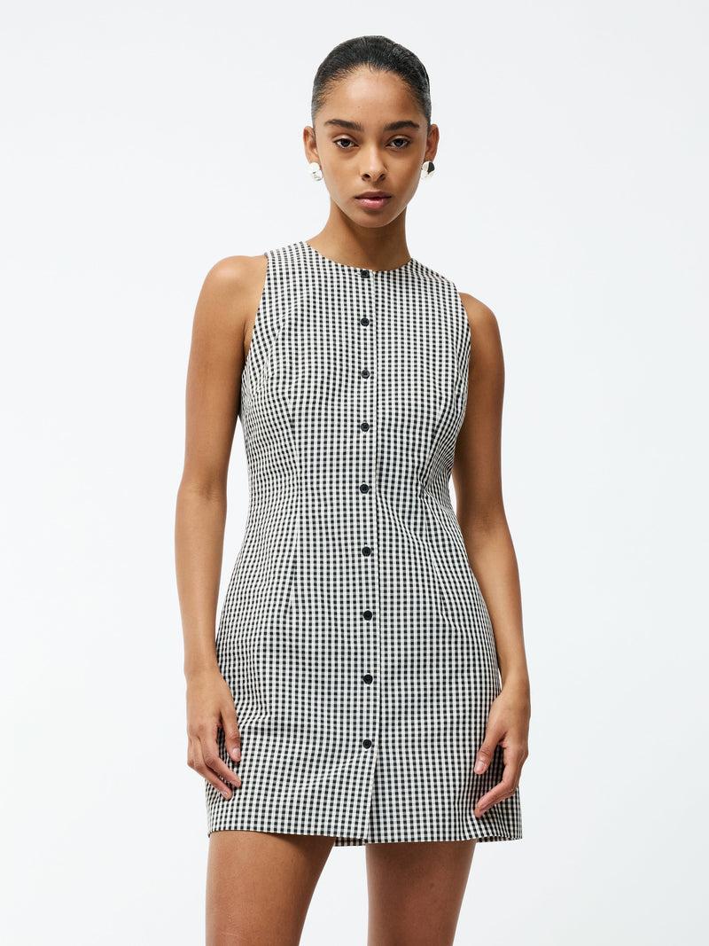 french connection Gingham Mini Dress Black/Gingham
