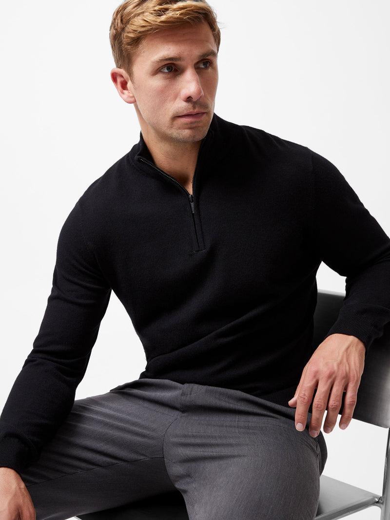 french connection Half Zip Knitted Jumper Black