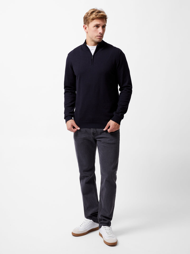 French Connection Half Zip Knitted Jumper Navy