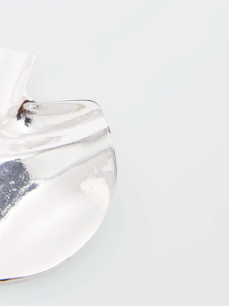 French Connection Hammered Circular Brooch Silver