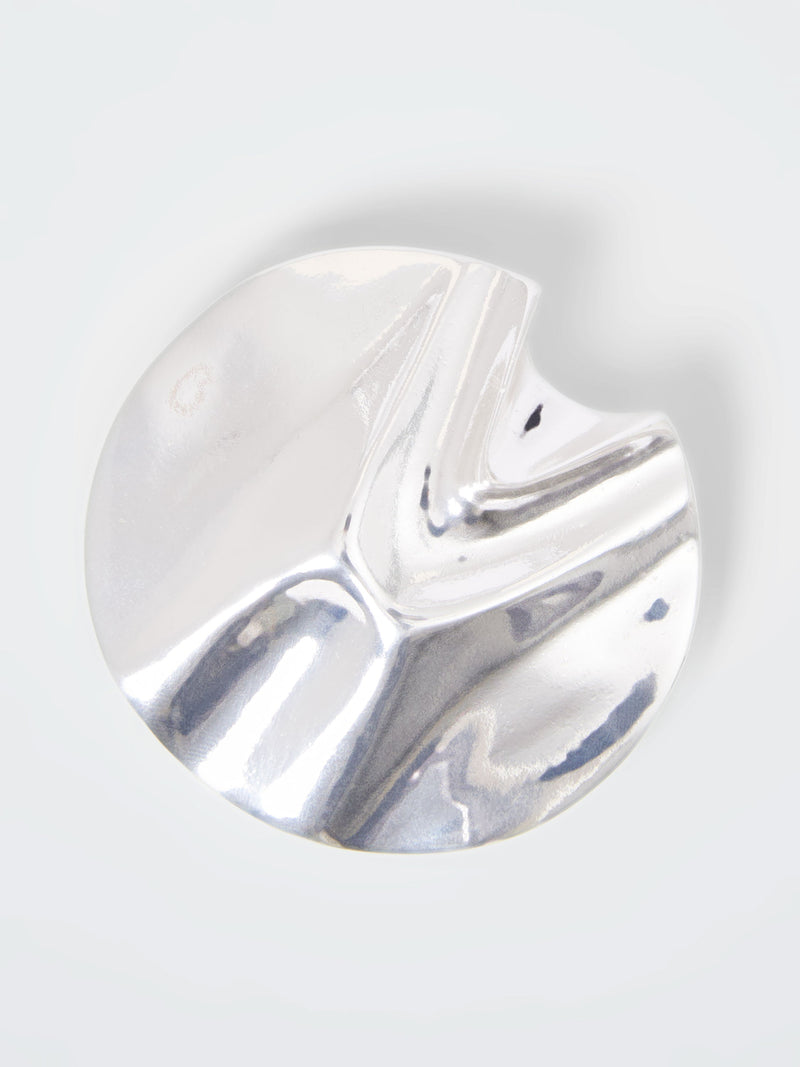 french connection Hammered Circular Brooch Silver