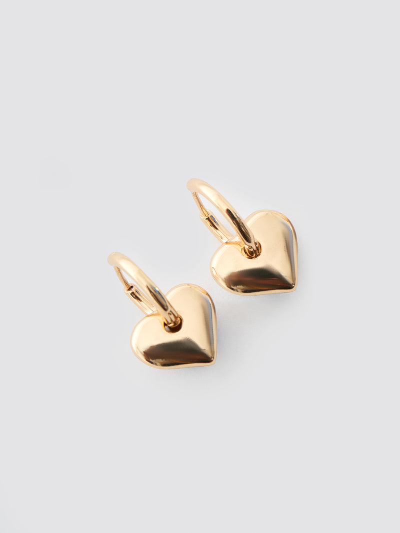 French Connection Heart Huggie Hoop Earrings Gold