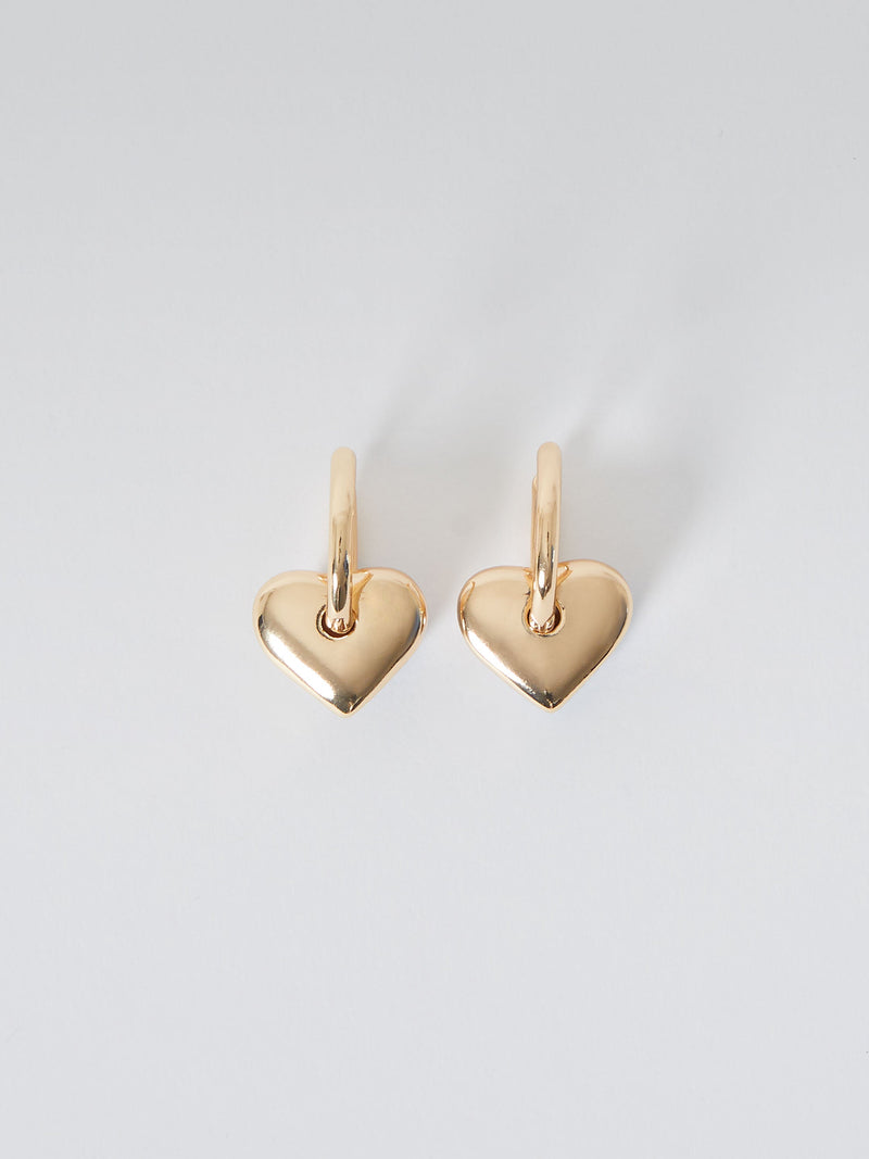 french connection Heart Huggie Hoop Earrings Gold