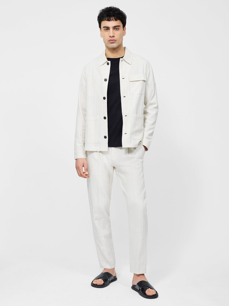 French Connection Herringbone Chore Jacket Stone