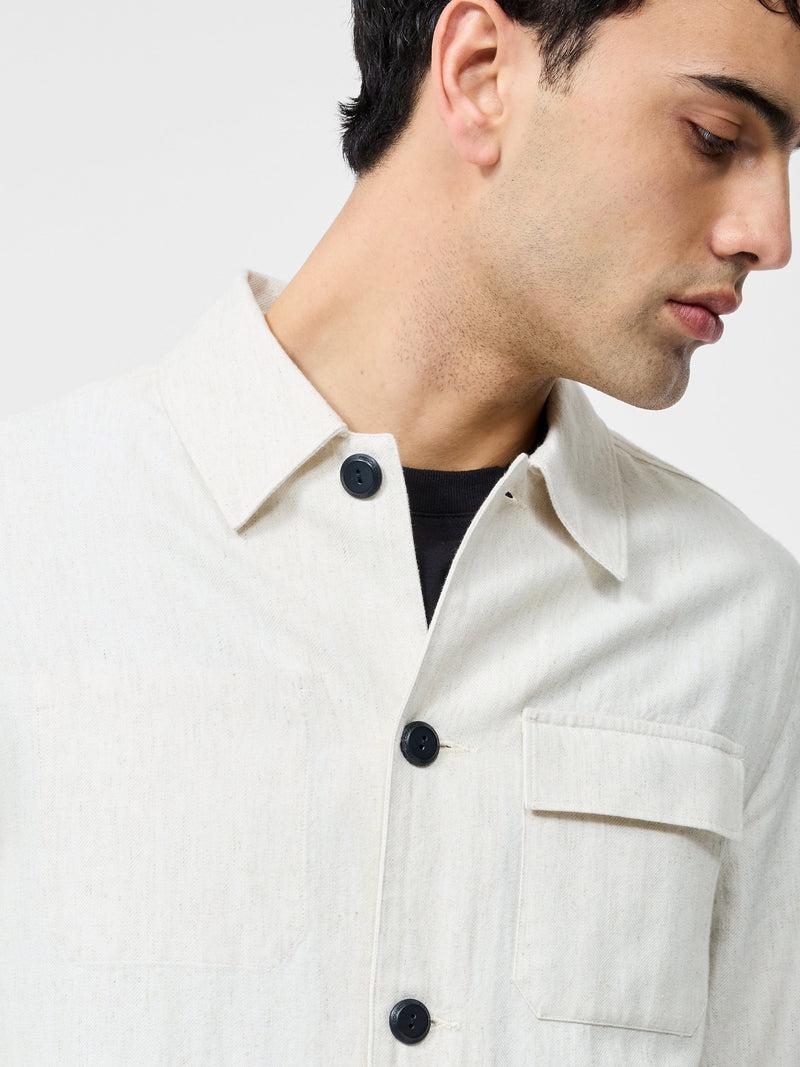 French Connection Herringbone Chore Jacket Stone