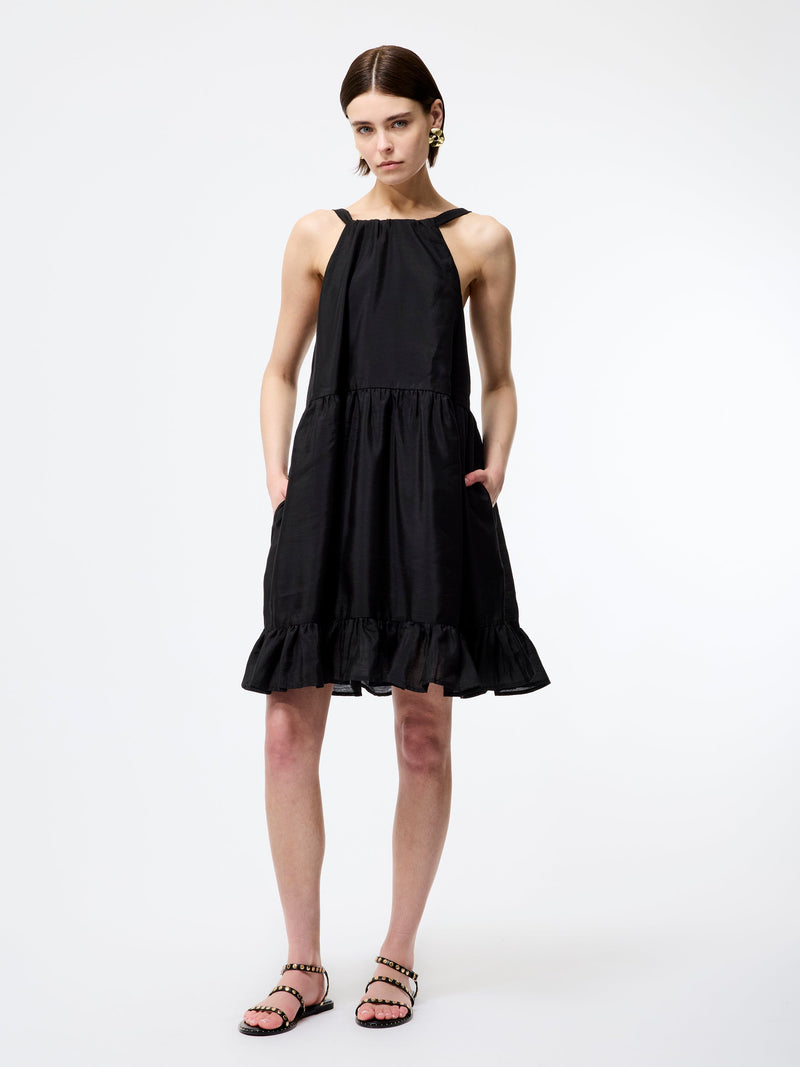 French Connection Holland Tiered Dress Black