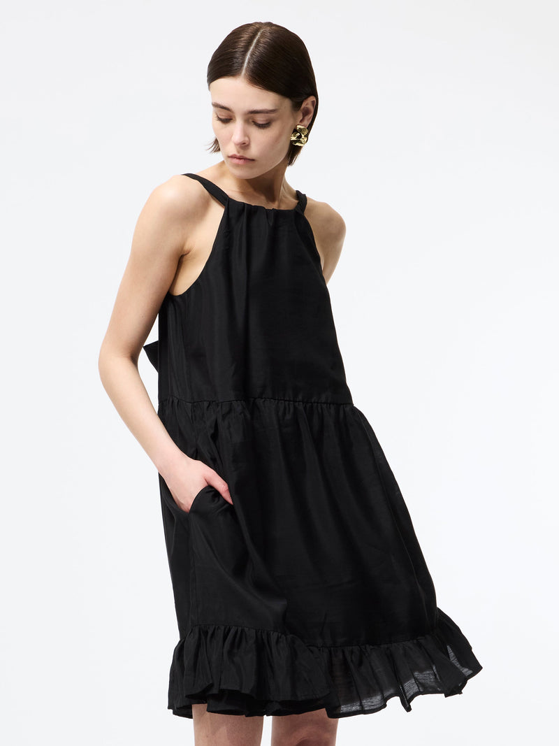french connection Holland Tiered Dress Black