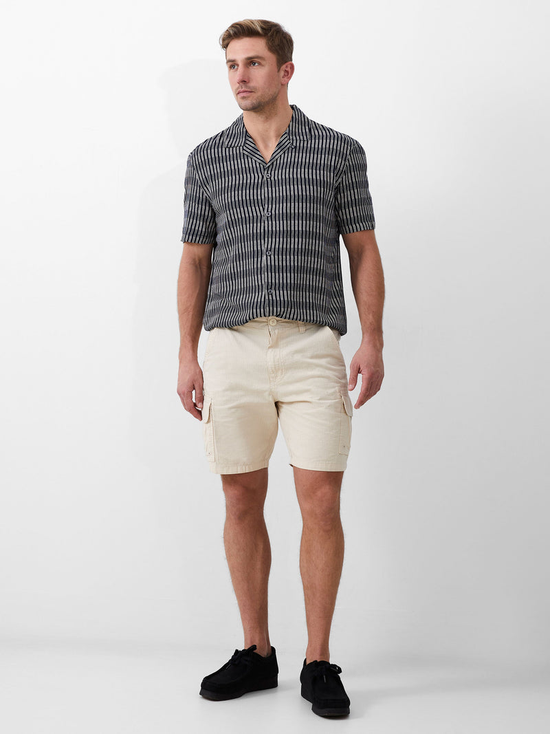 french connection Horver Viscose Shirt Marine/Ecru