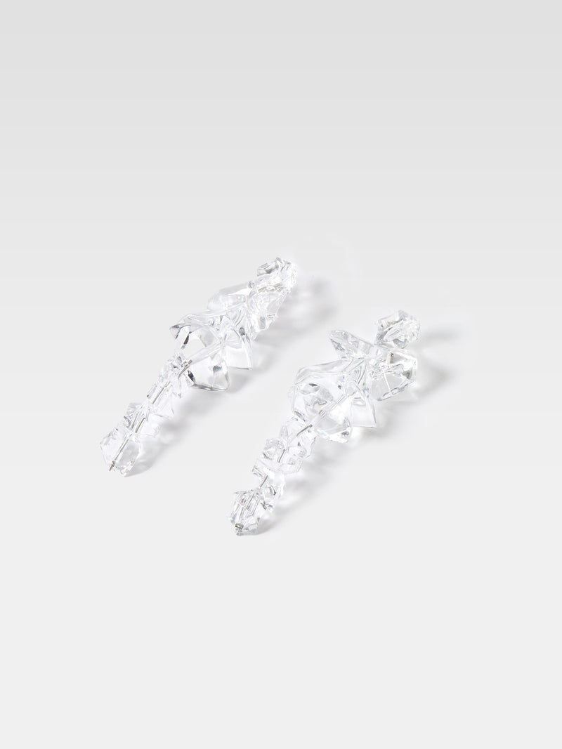 French Connection Ice Cube Drop Earrings Clear