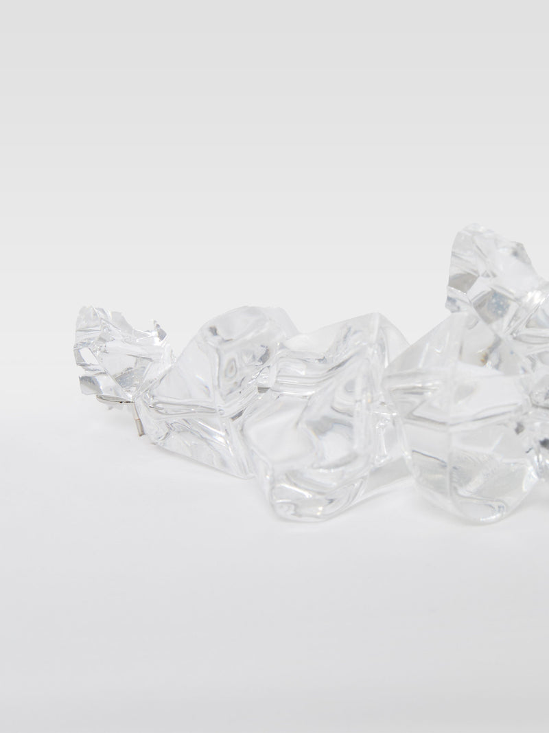 French Connection Ice Cube Drop Earrings Clear