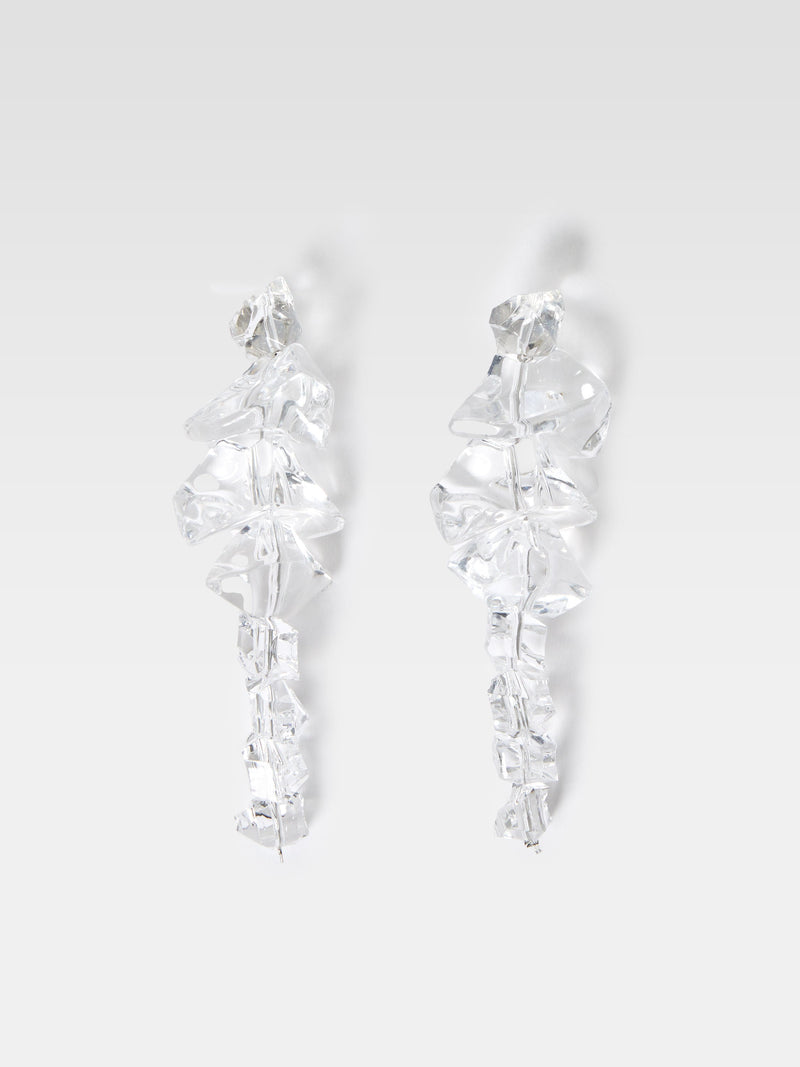 french connection Ice Cube Drop Earrings Clear