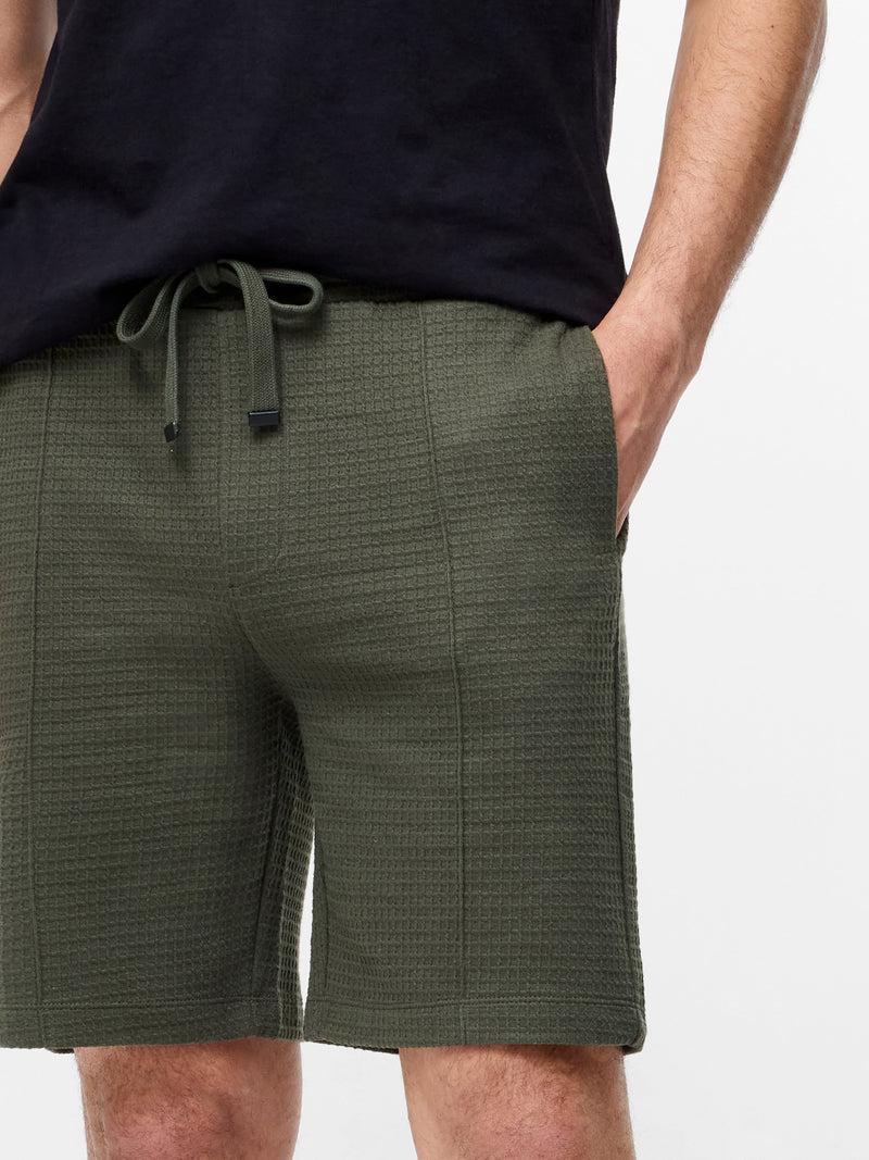 French Connection Jacquard Waffle Shorts Khaki