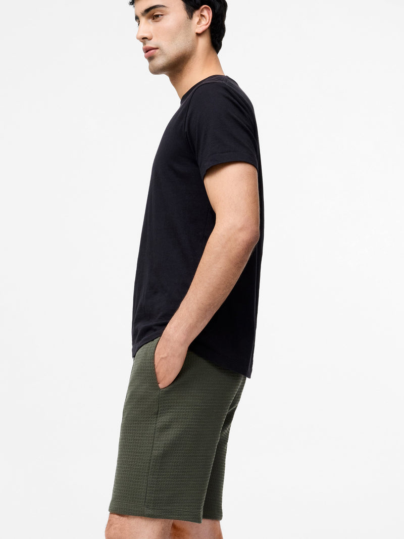 French Connection Jacquard Waffle Shorts Khaki