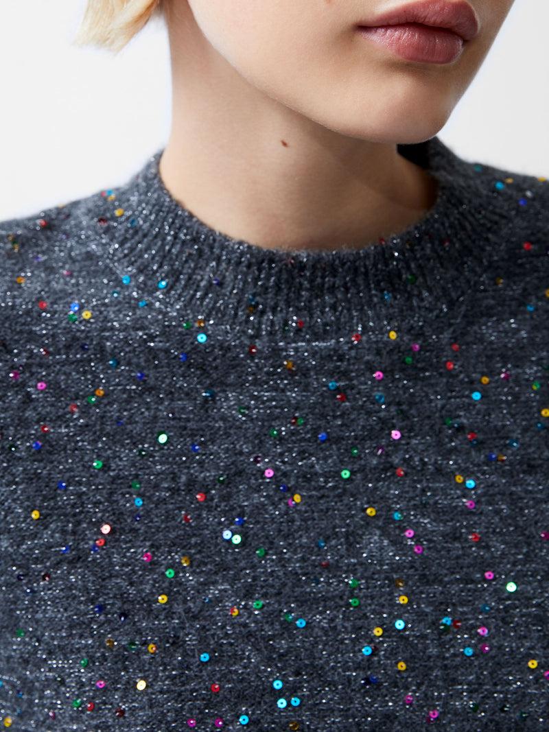 French Connection Janet Sequins Soft Jumper Grey