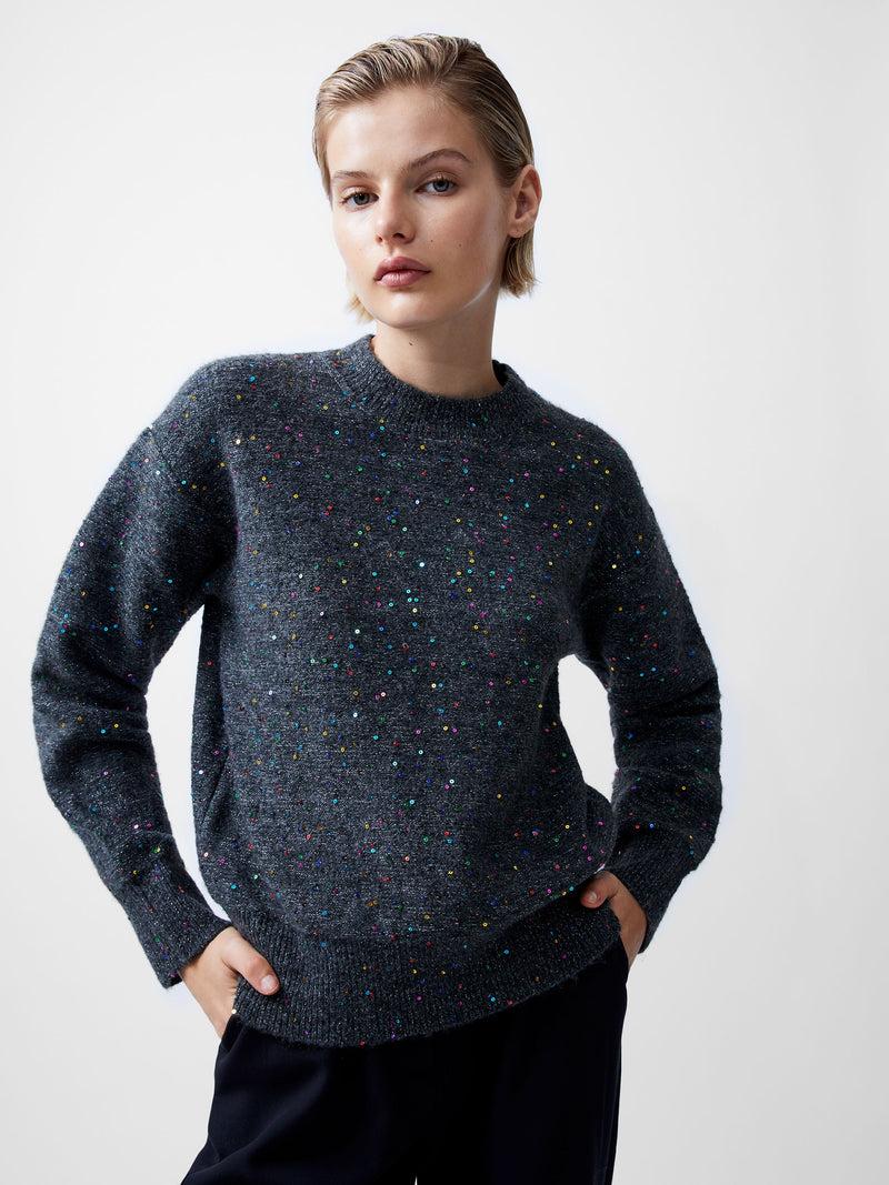 french connection Janet Sequins Soft Jumper Grey