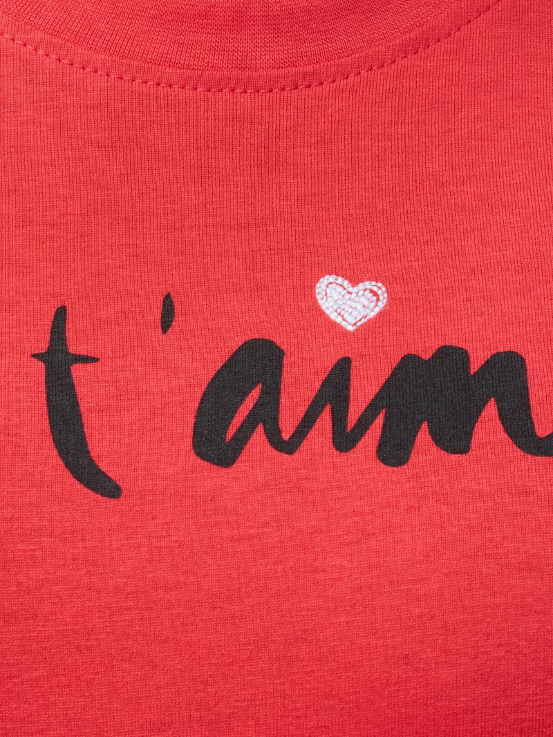 French Connection Je T'Aime Graphic T-Shirt Red