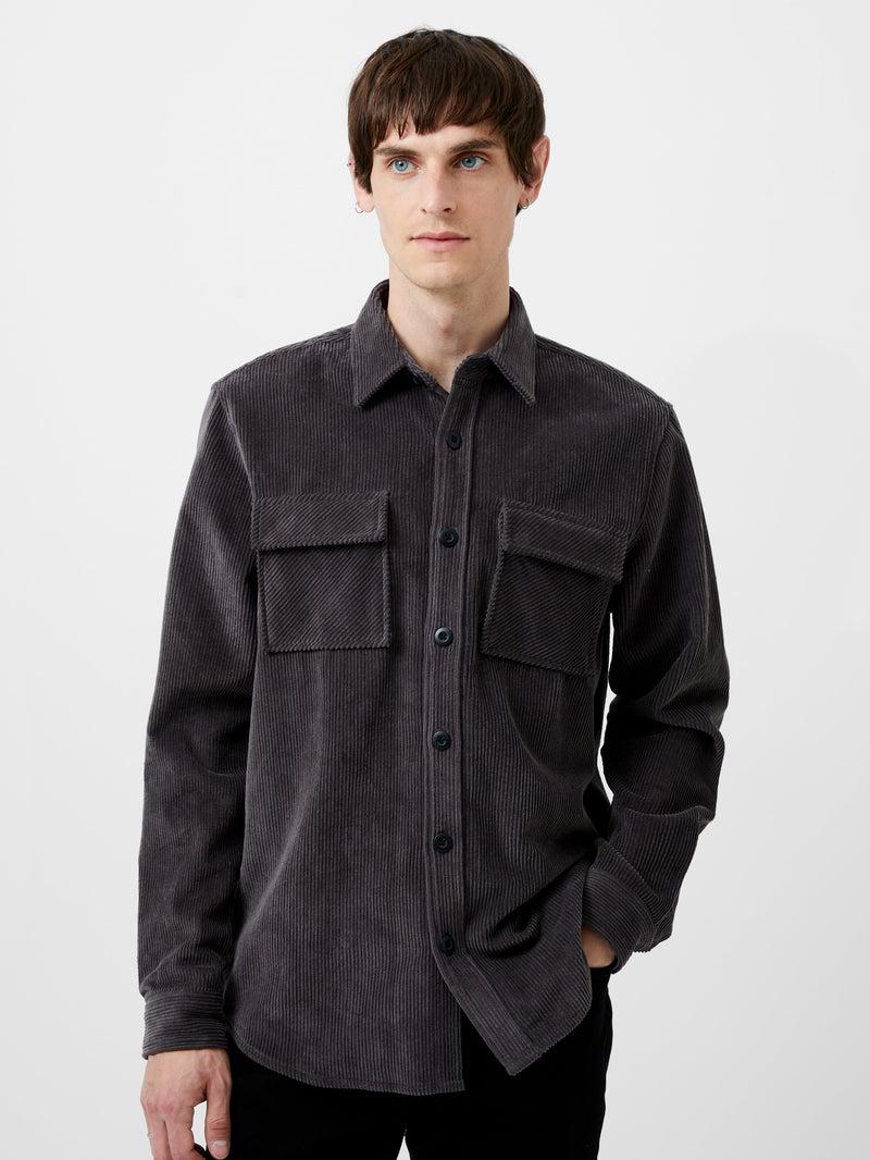 French Connection Jumbo Cord Shirt Dark Grey