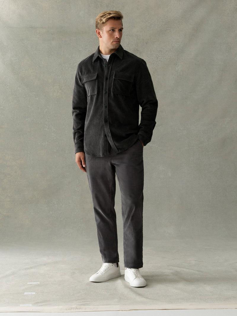 french connection Jumbo Cord Shirt Dark Grey