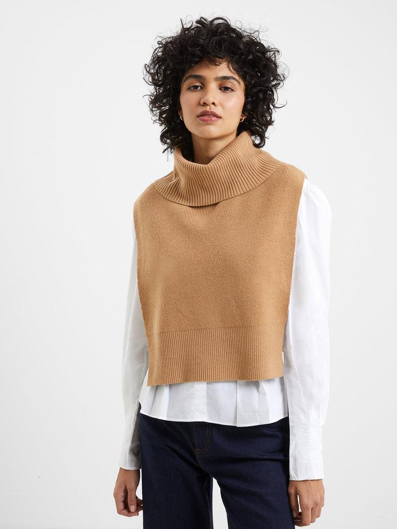 French Connection Knitted Cloak Camel