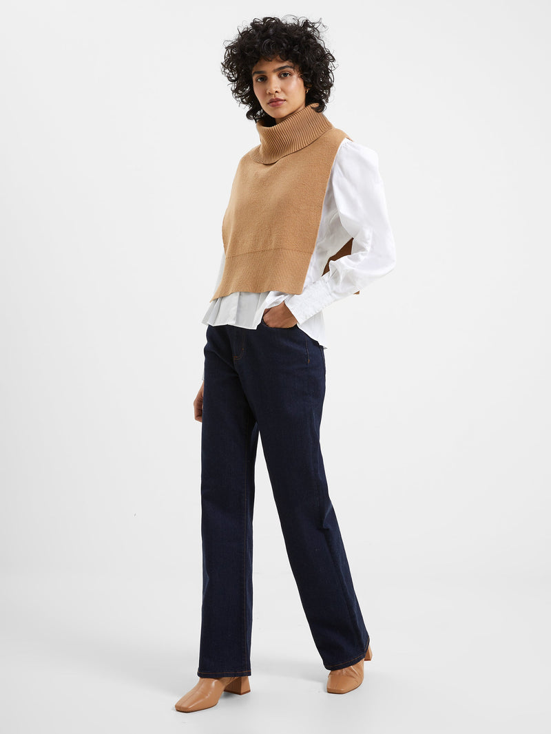 French Connection Knitted Cloak Camel