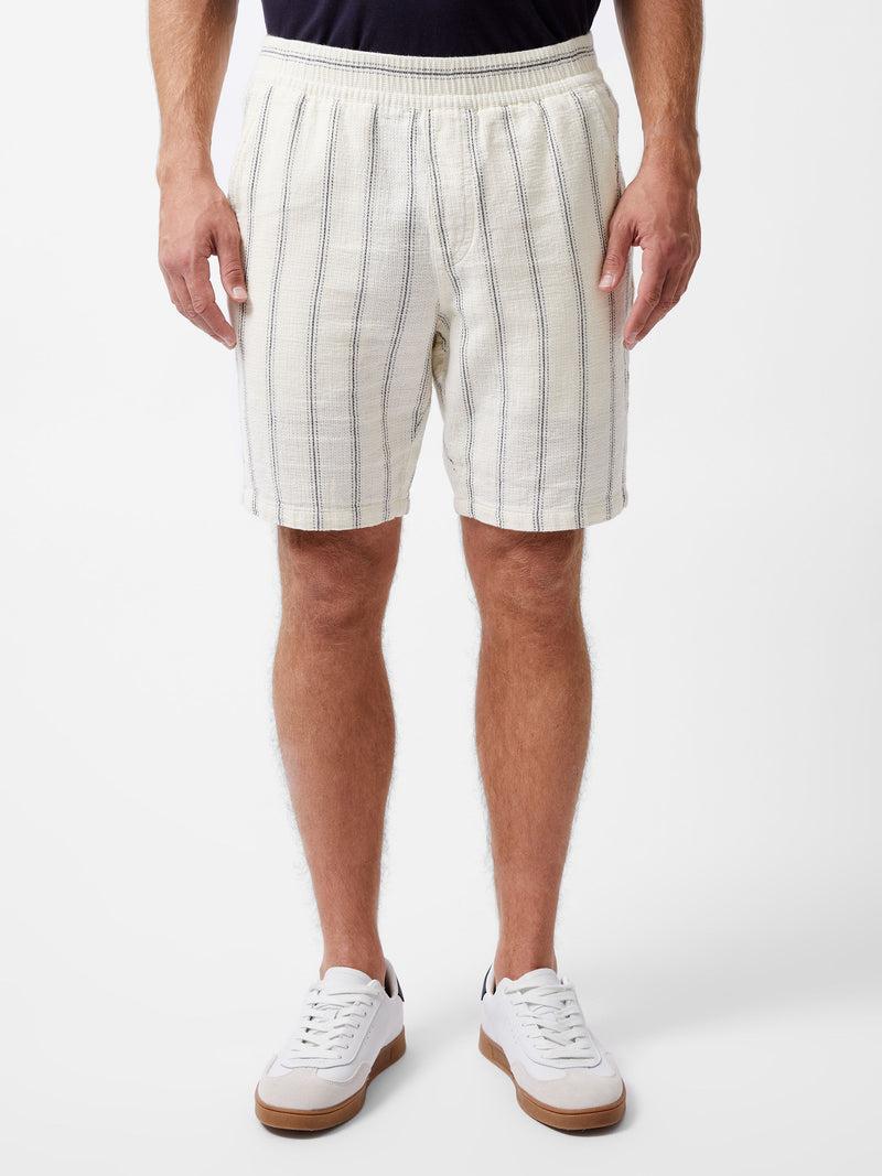 French Connection Knitted Stripe Shorts Ecru/Navy
