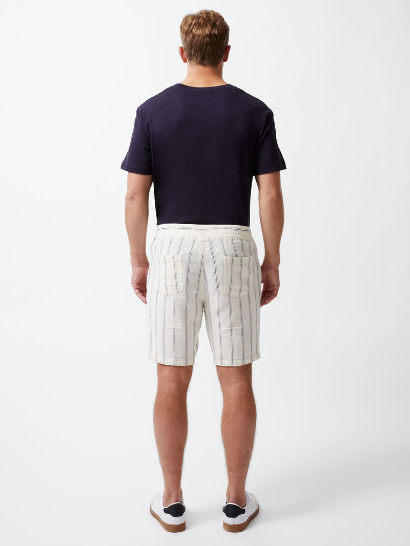French Connection Knitted Stripe Shorts Ecru/Navy