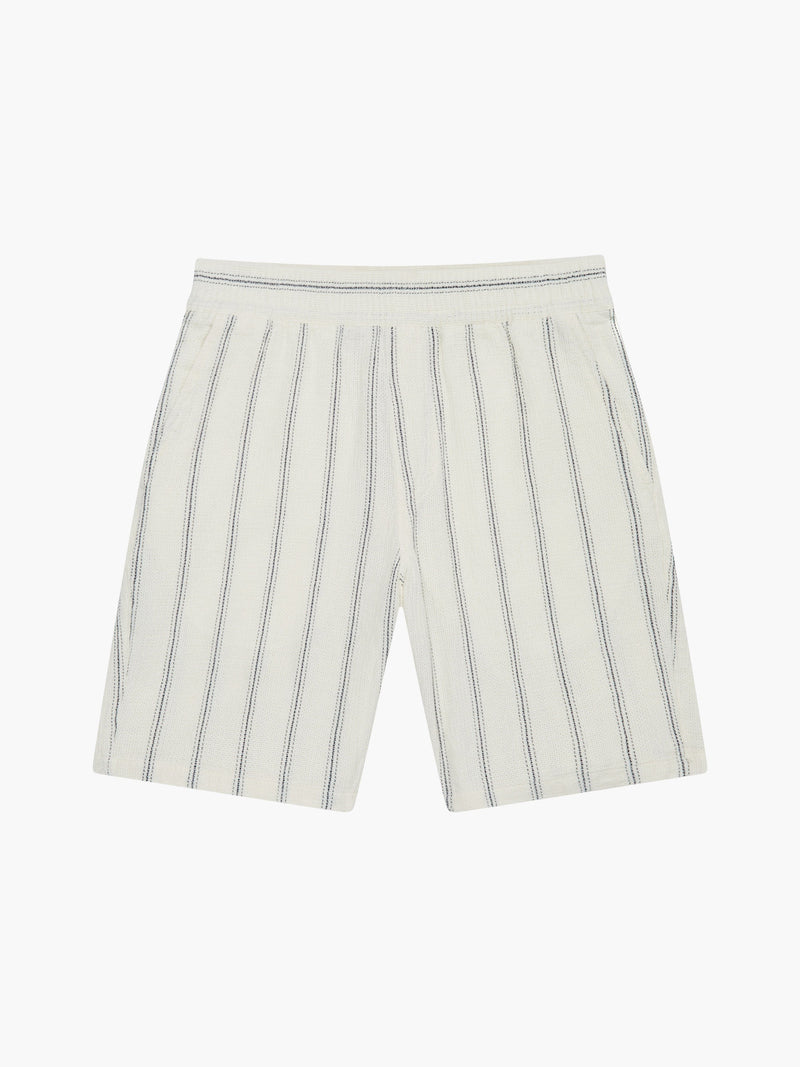 French Connection Knitted Stripe Shorts Ecru/Navy
