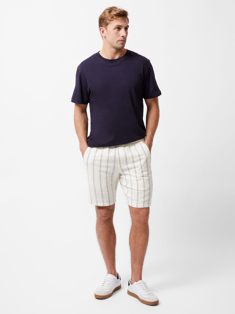 french connection Knitted Stripe Shorts Ecru/Navy