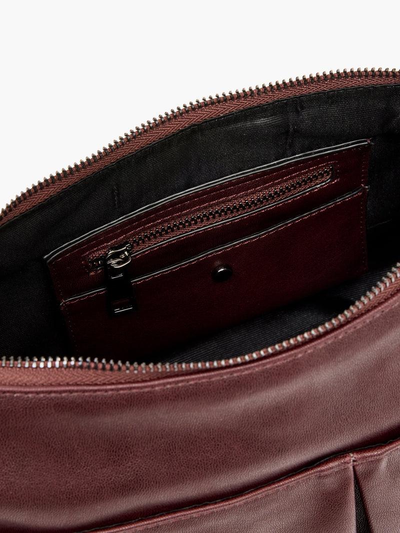 French Connection Large Banana Bag Deep Burgundy