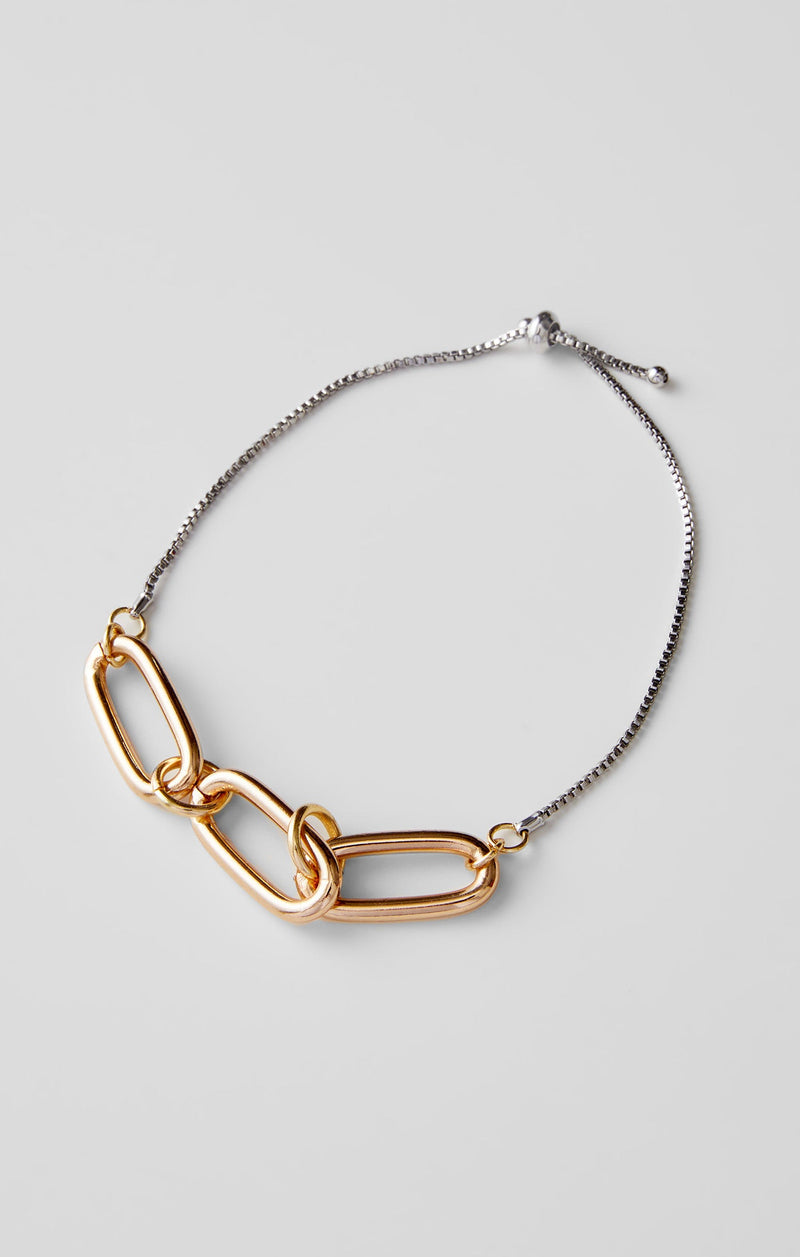 french connection Large Link Bracelet Silver/Gold