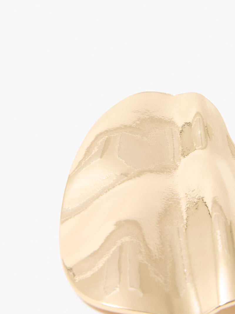French Connection Large Pleated Oval Stud Er Gold
