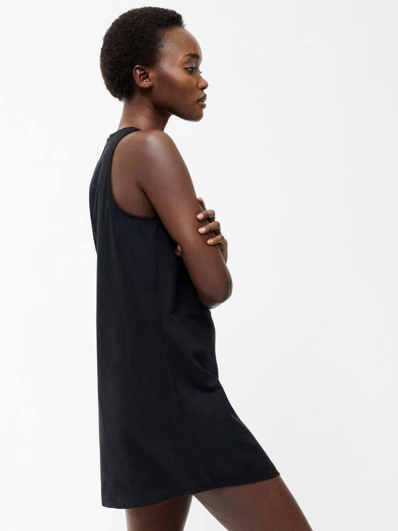 French Connection Linen Mix Shift Dress Black