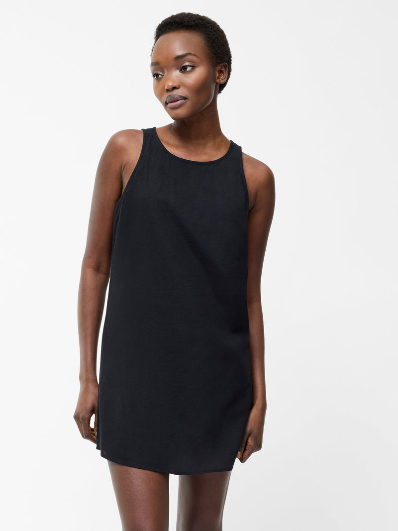 french connection Linen Mix Shift Dress Black