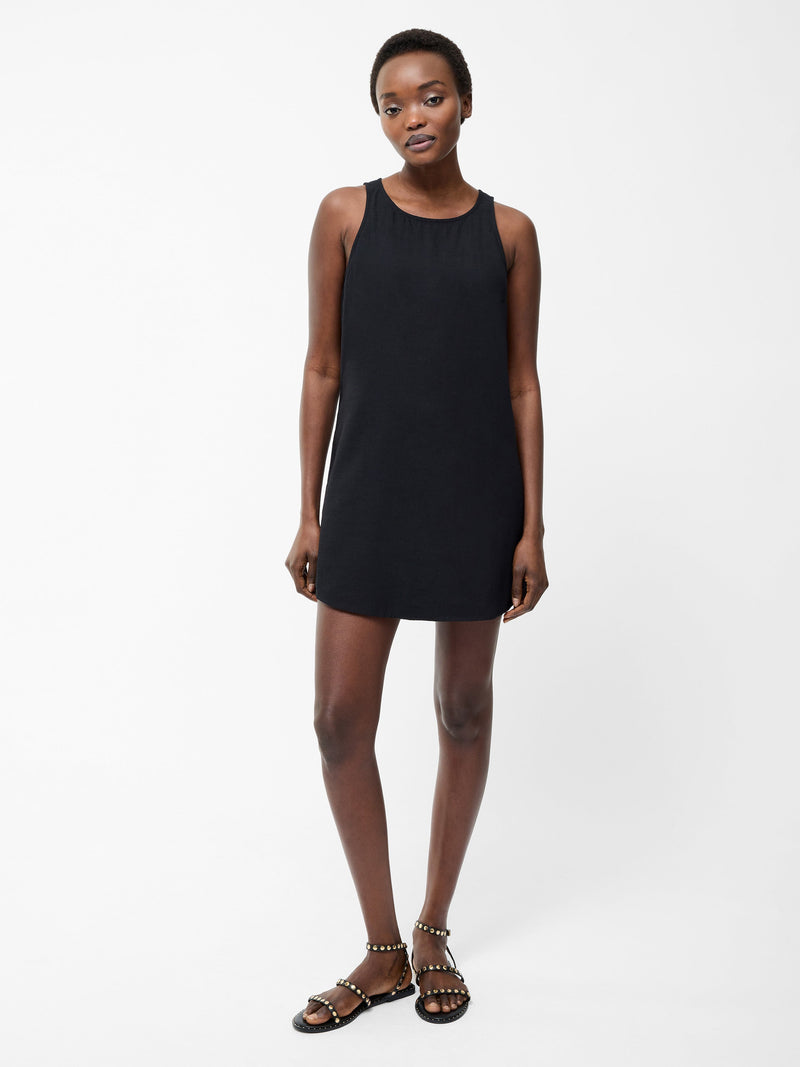 French Connection Linen Mix Shift Dress Black