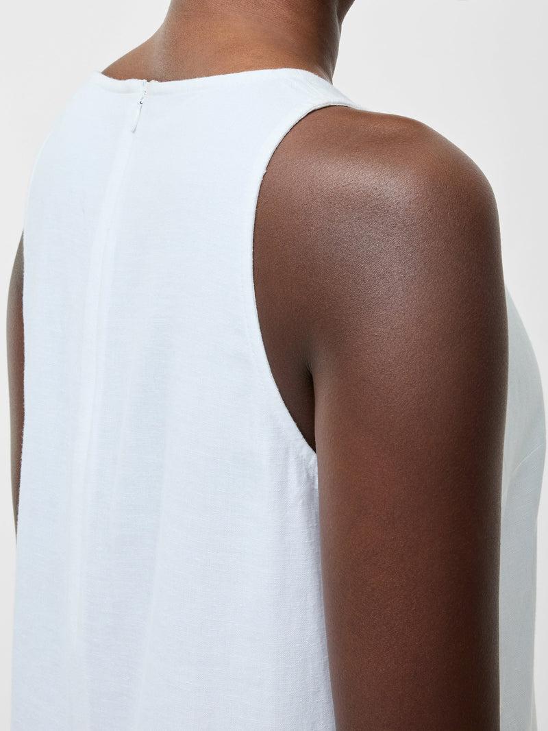 French Connection Linen Mix Shift Dress White