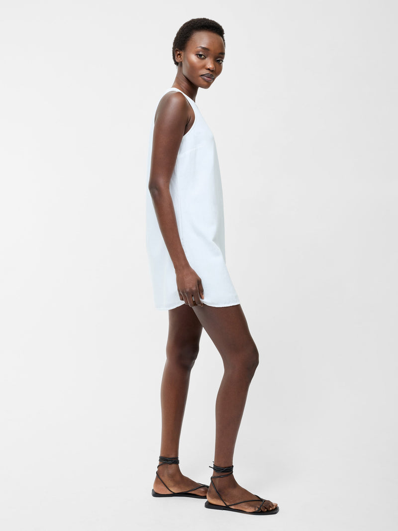 French Connection Linen Mix Shift Dress White