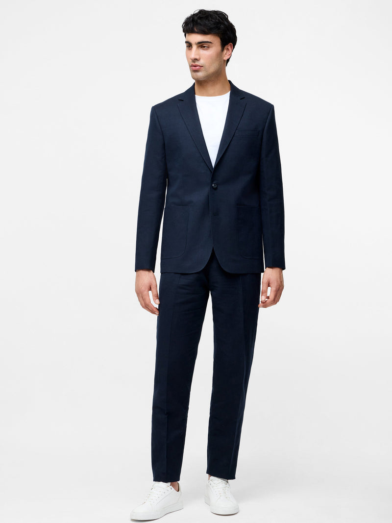 French Connection Linen Suit Jacket Navy