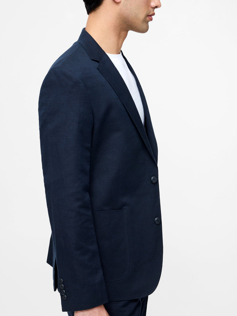 French Connection Linen Suit Jacket Navy