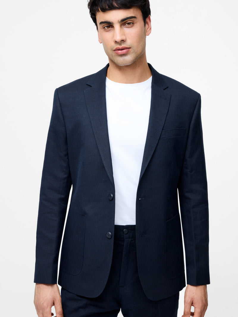 french connection Linen Suit Jacket Navy