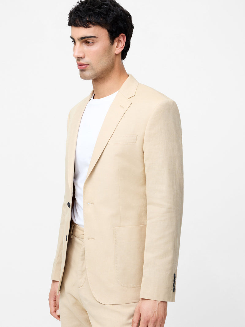 French Connection Linen Suit Jacket Sand
