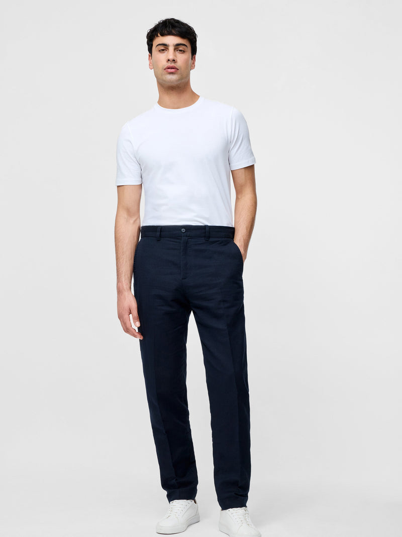 French Connection Linen Suit Trousers Navy