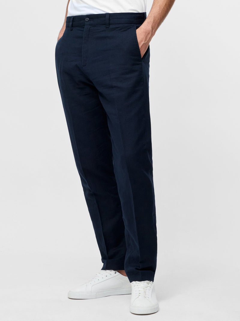 French Connection Linen Suit Trousers Navy
