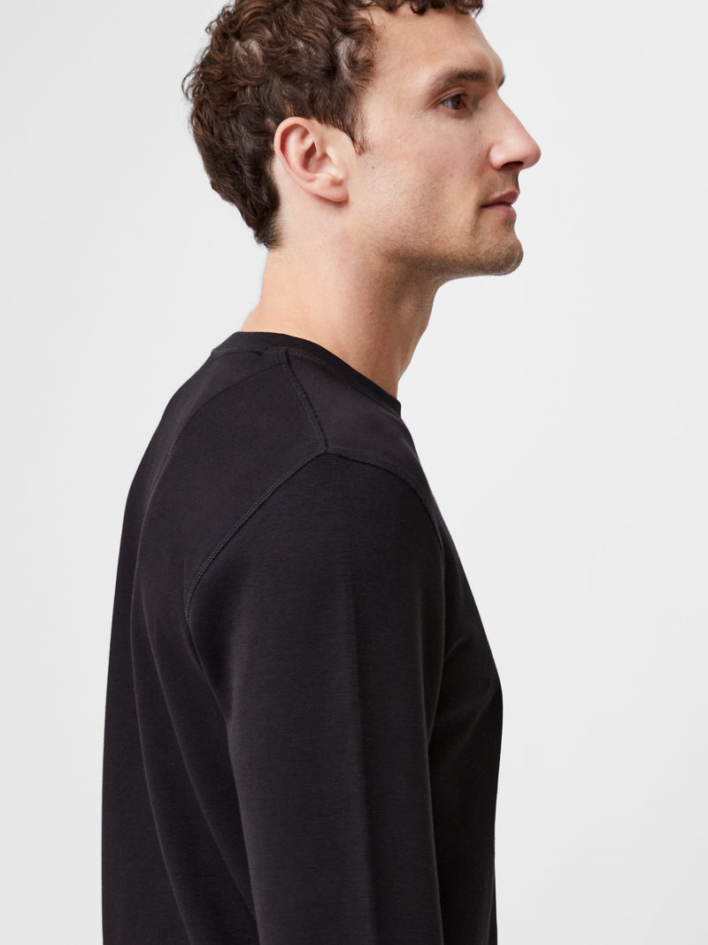 French Connection Long Sleeve Crew Neck Top Black