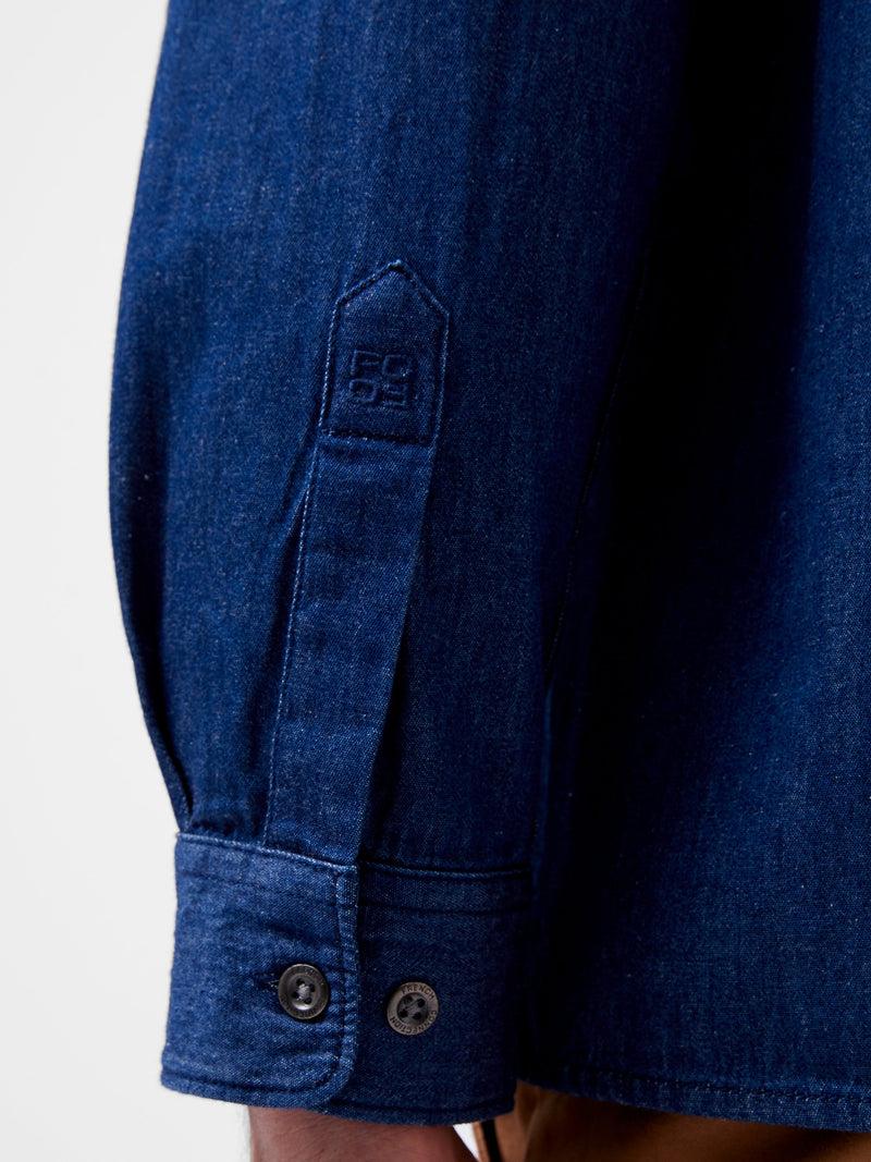 French Connection Long Sleeve Denim Shirt Mid Wash