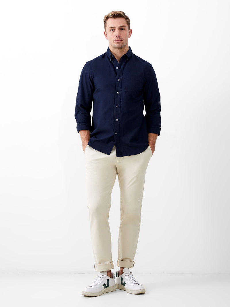 French Connection Long Sleeve Oxford Shirt Navy