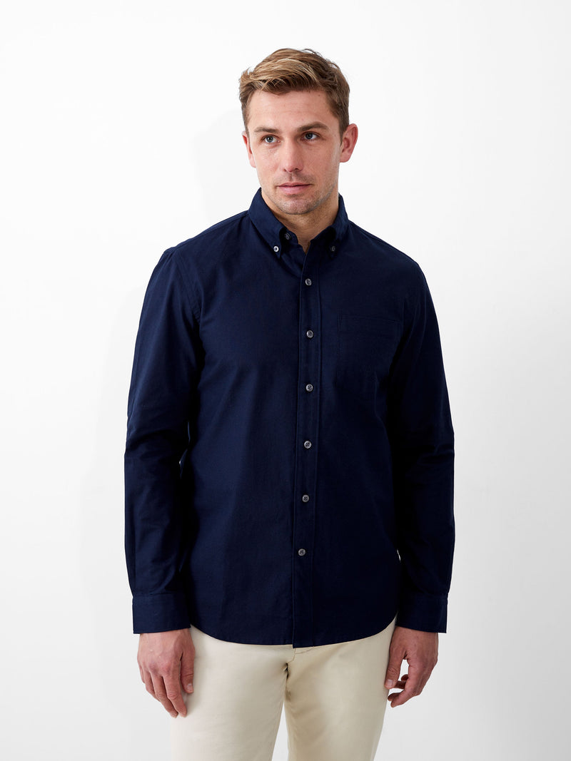 french connection Long Sleeve Oxford Shirt Navy