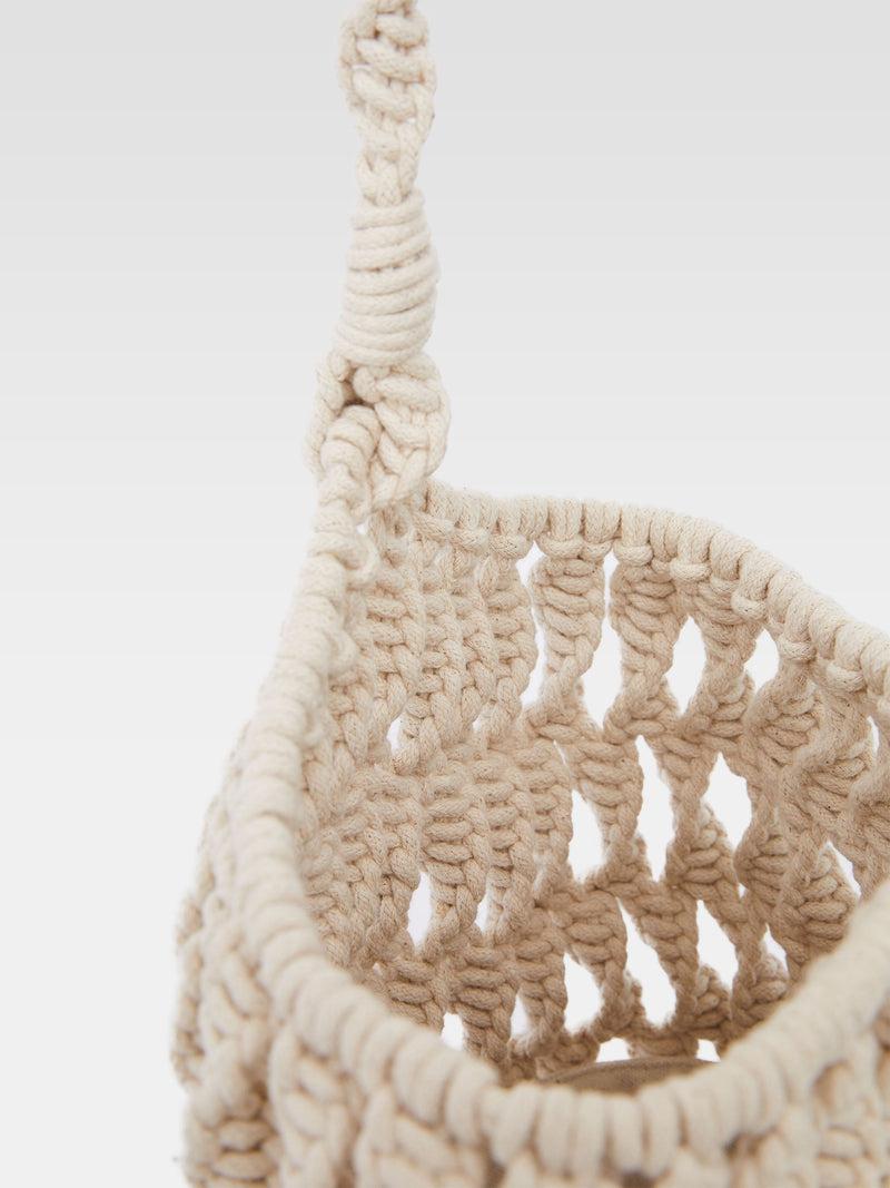 French Connection Macrame Bag Ecru