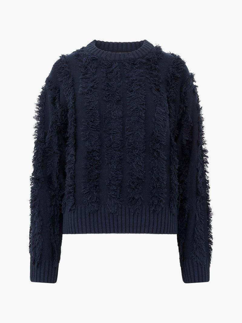 French Connection Malika Fringed Jumper Marine